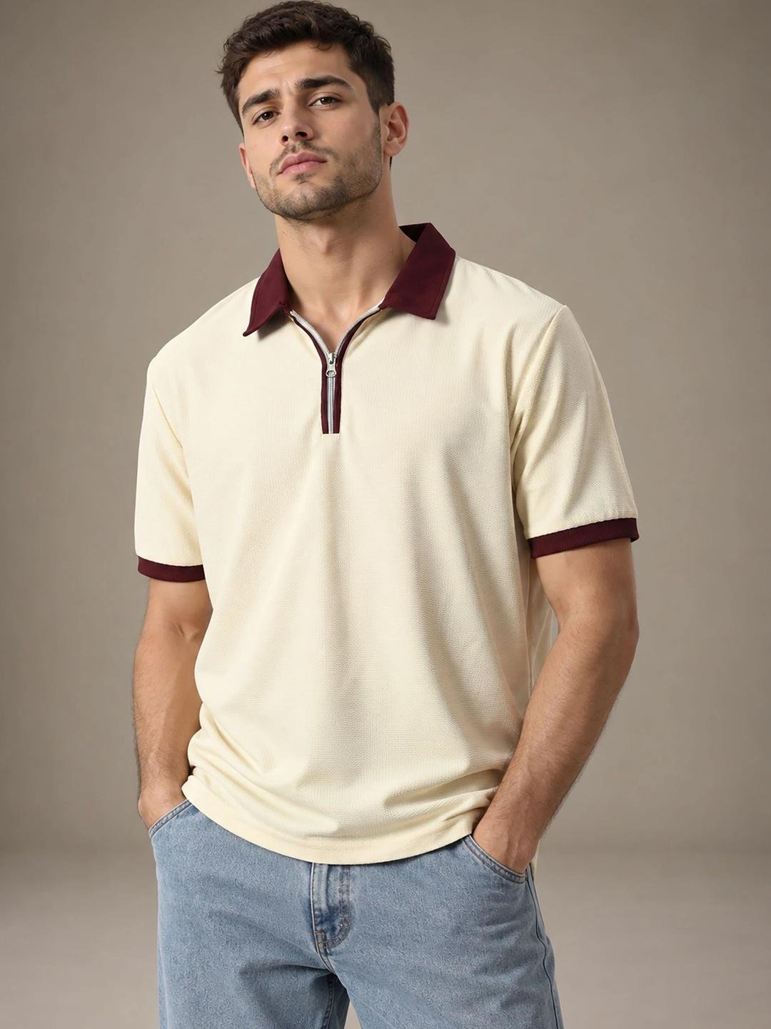 glitchez Men Polo Collar T-shirt - Image 1