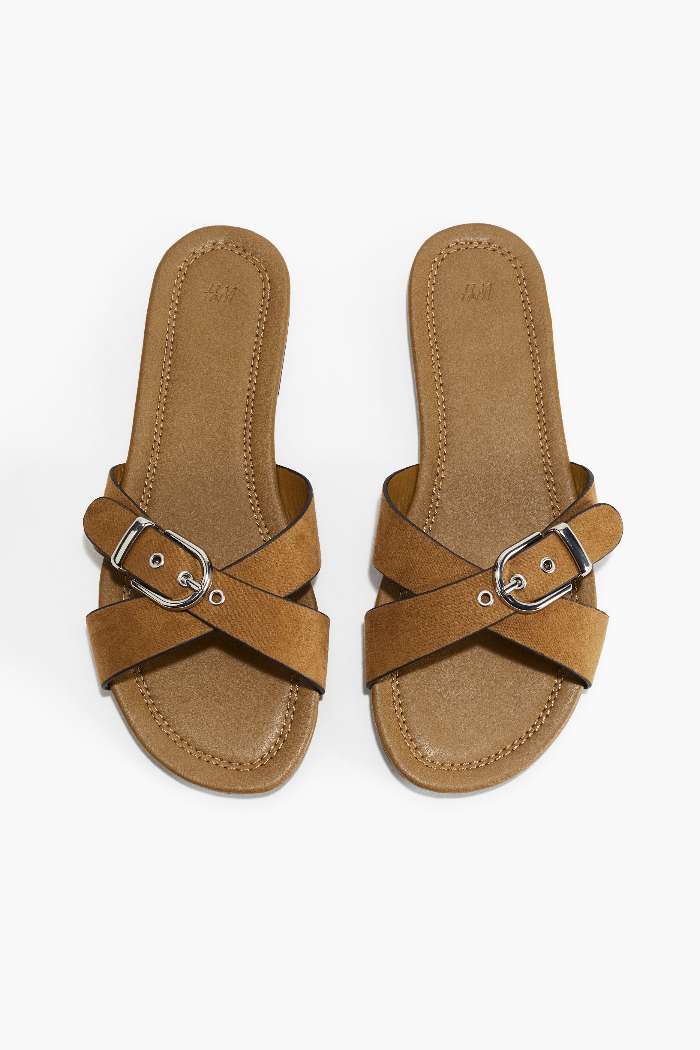 H & M - Crossover-strap sandals - Beige