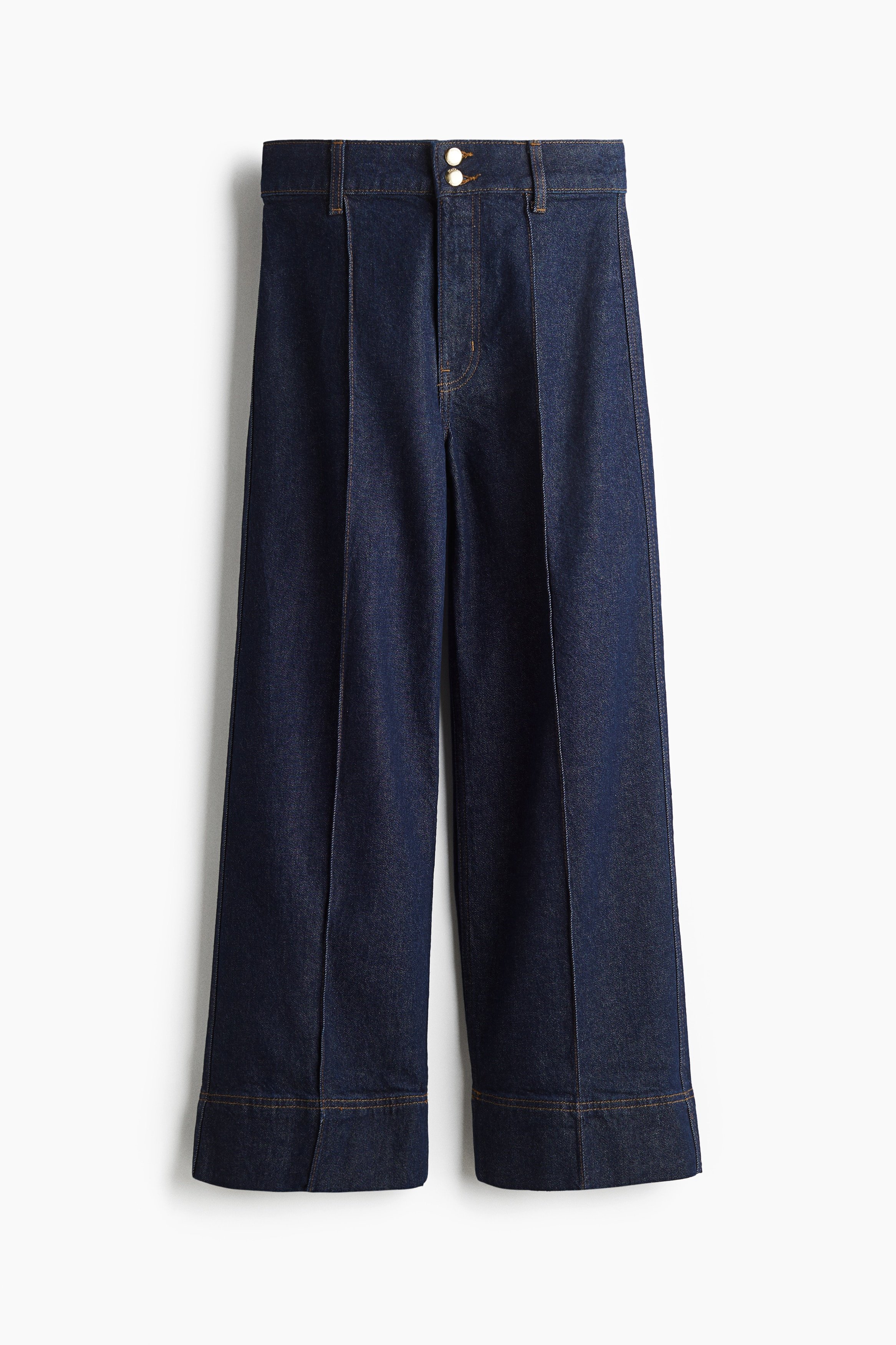 H & M - Wide High Ankle Jeans - Blue