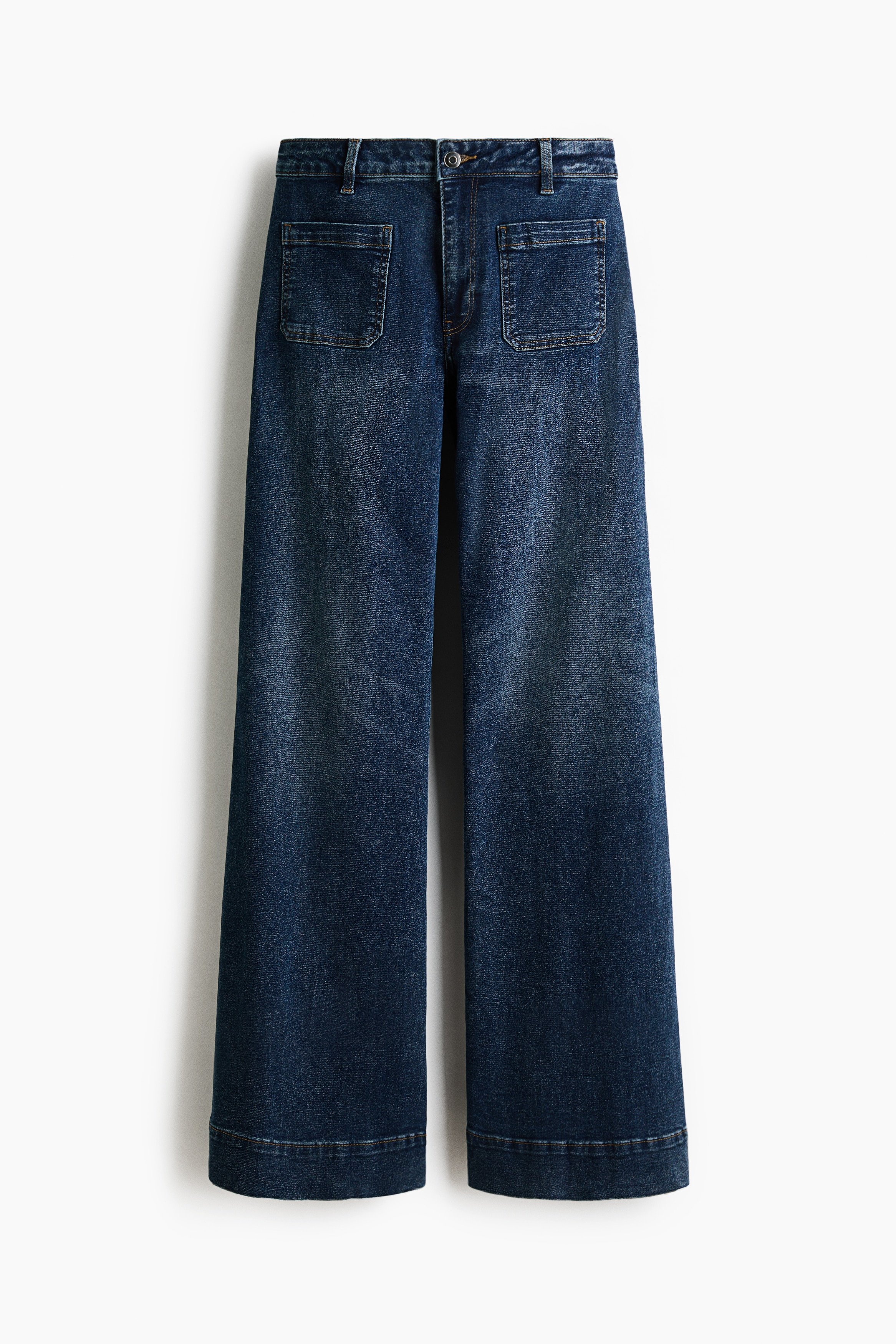 H & M - Wide High Waist Jeans - Blue