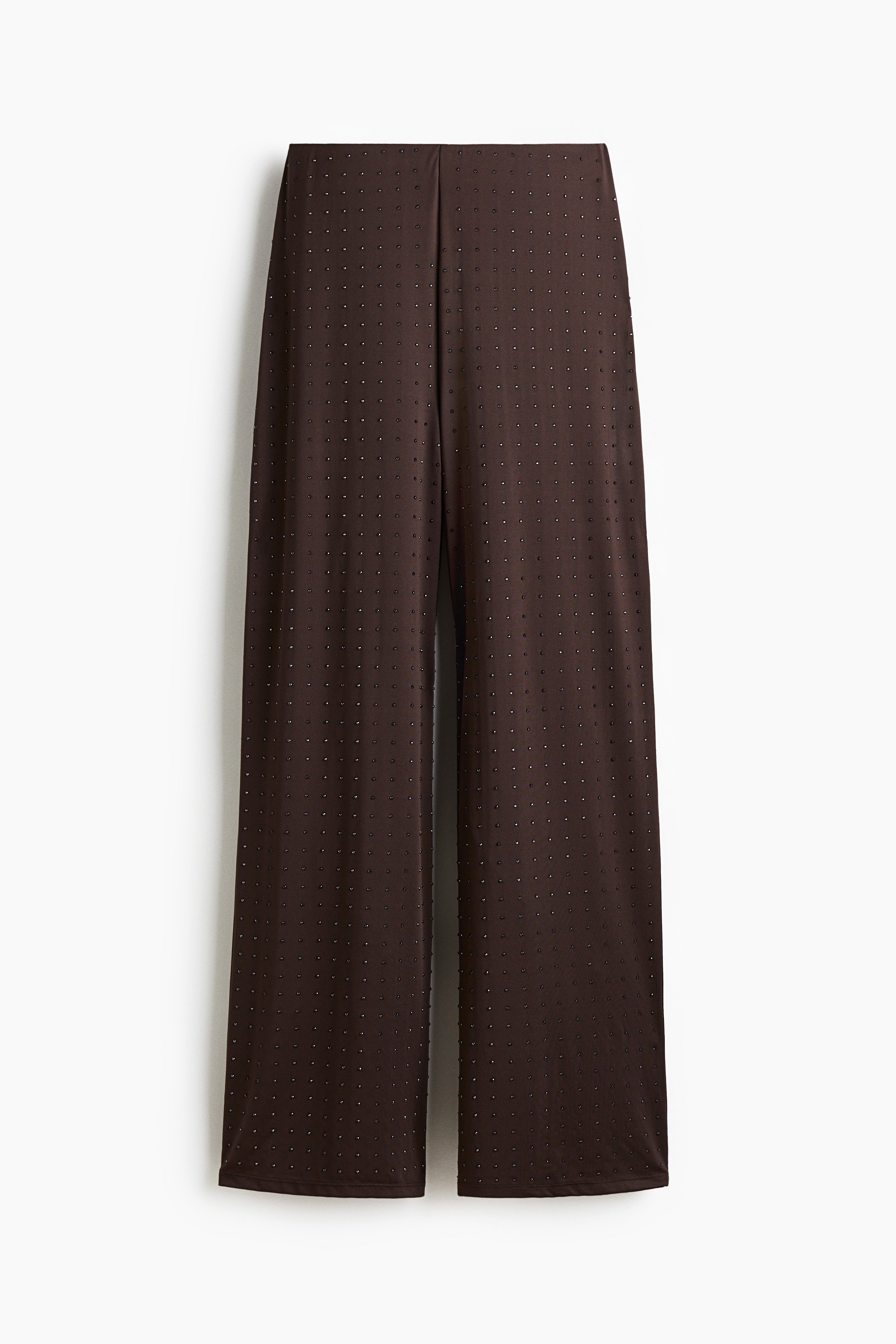 H & M - Rhinestone-embellished jersey trousers - Brown