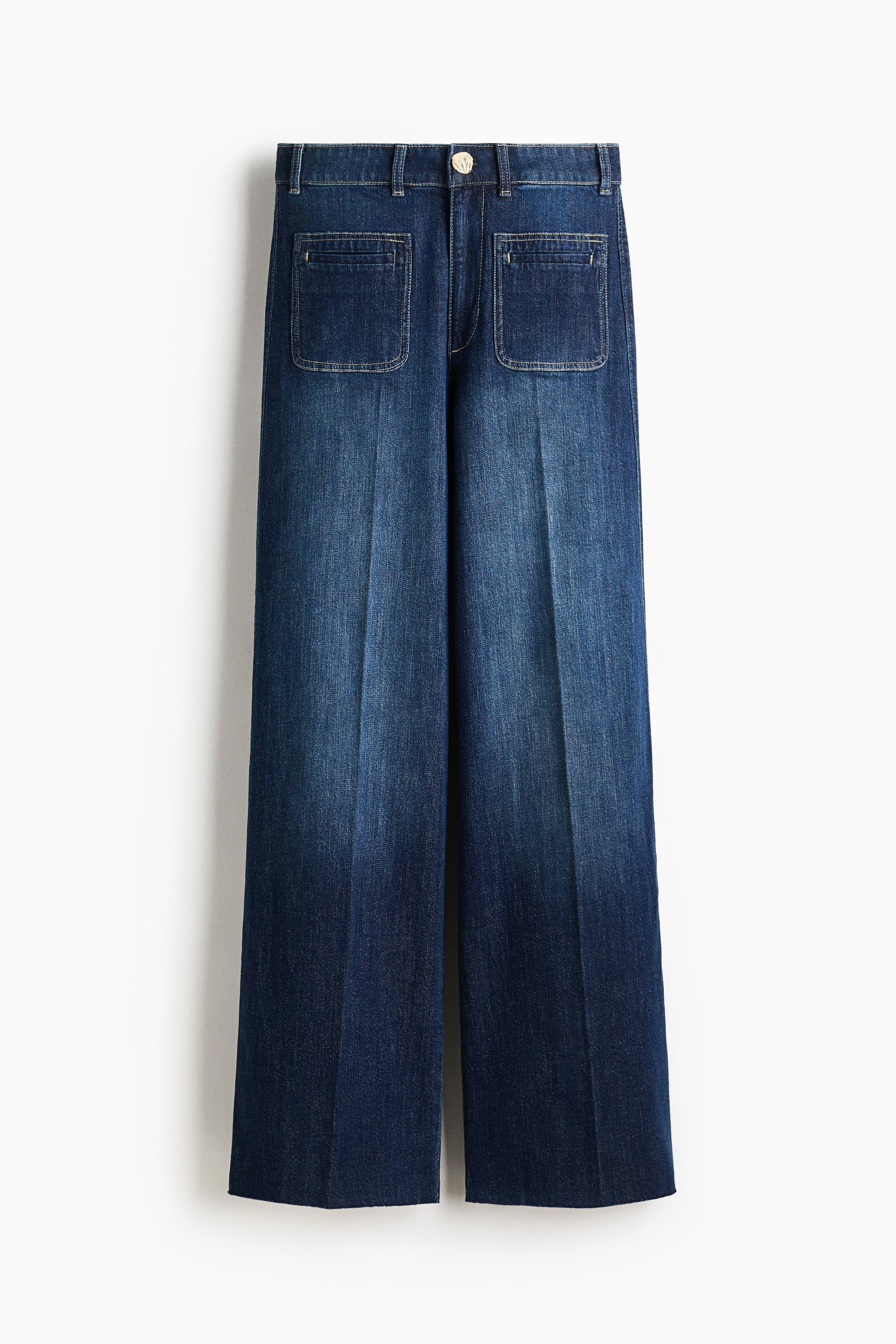 H & M - Wide High Jeans - Blue
