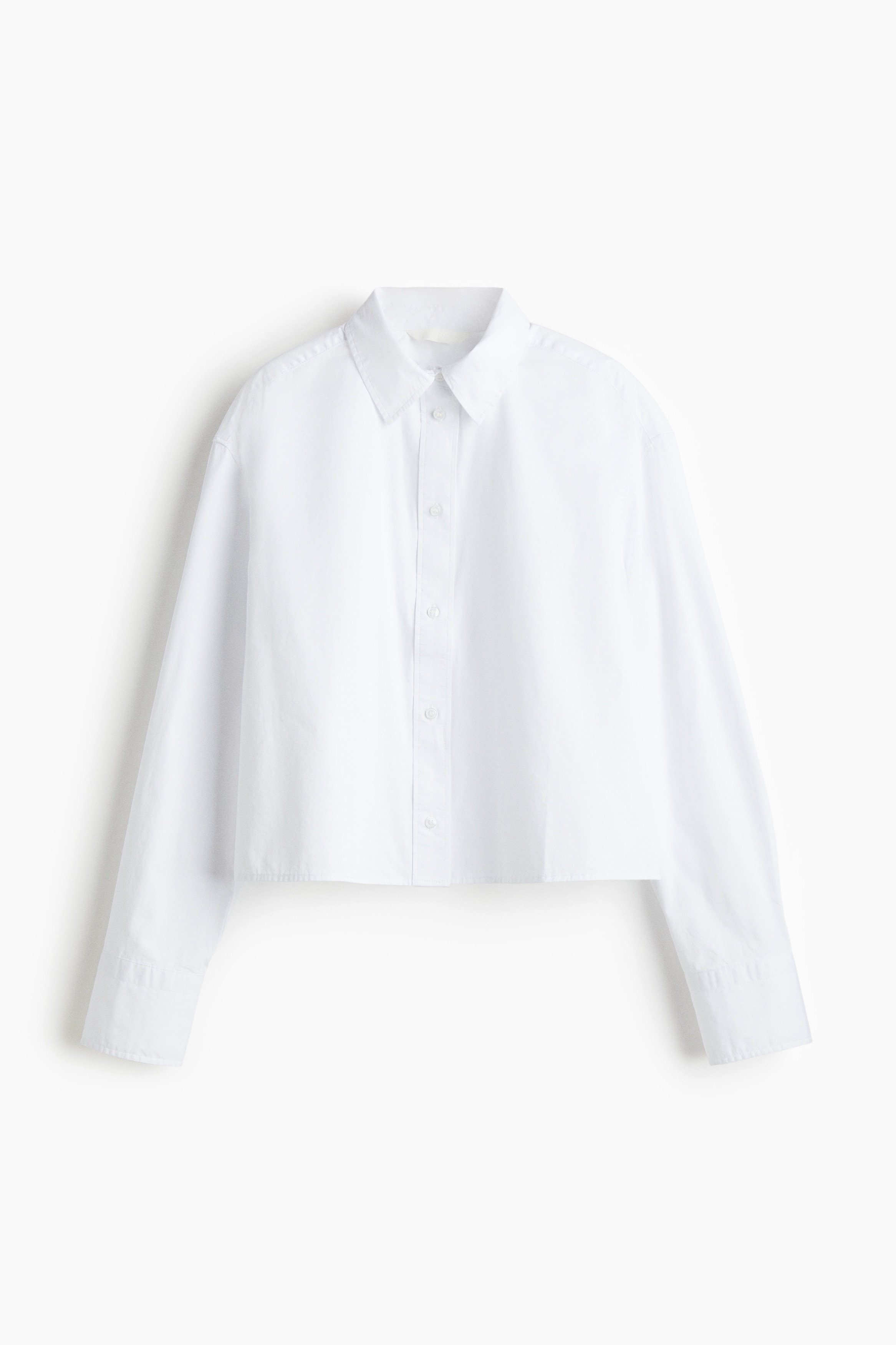 H & M - Short poplin shirt - White