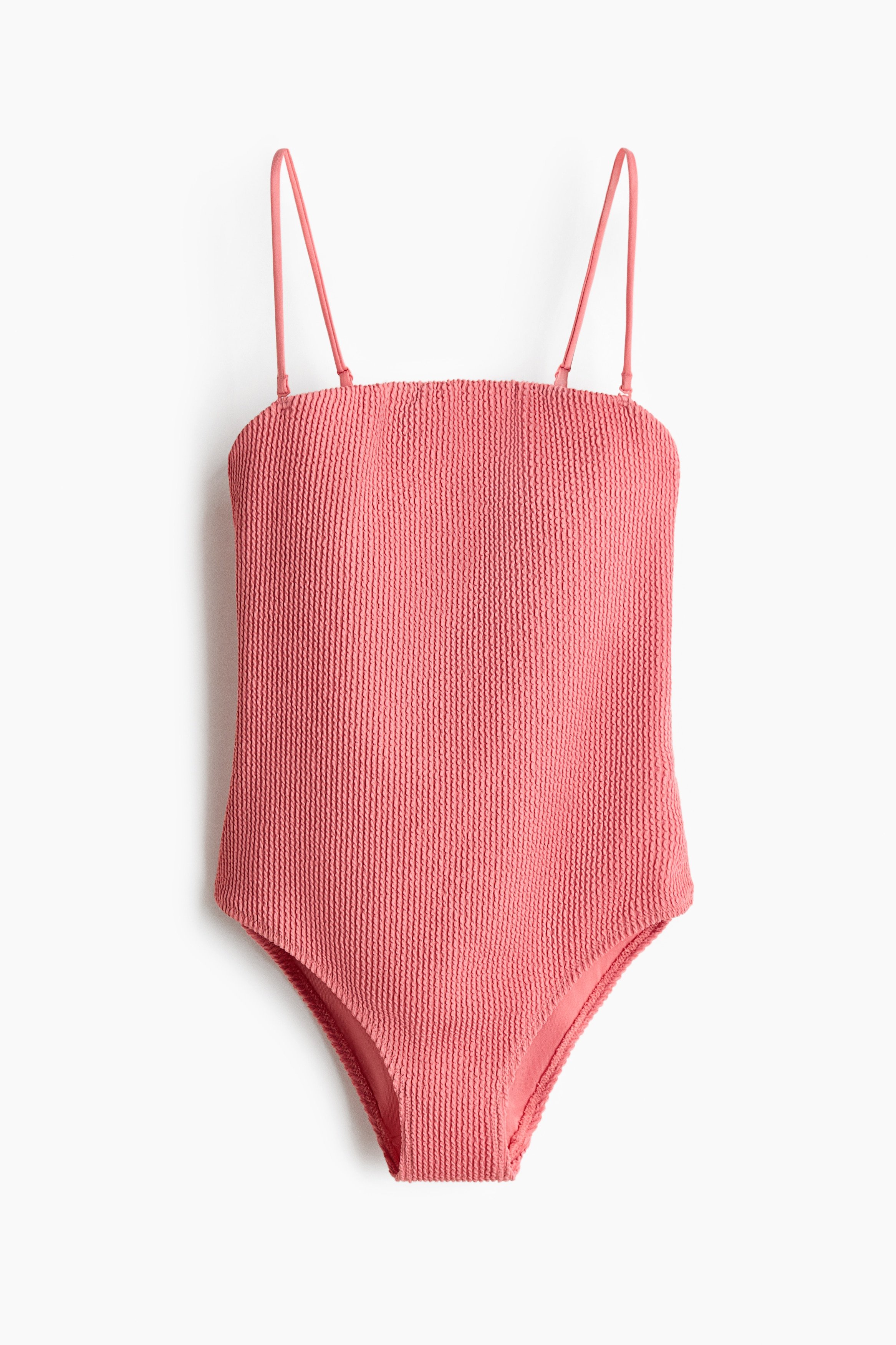 H & M - Padded-cup bandeau swimsuit - Pink