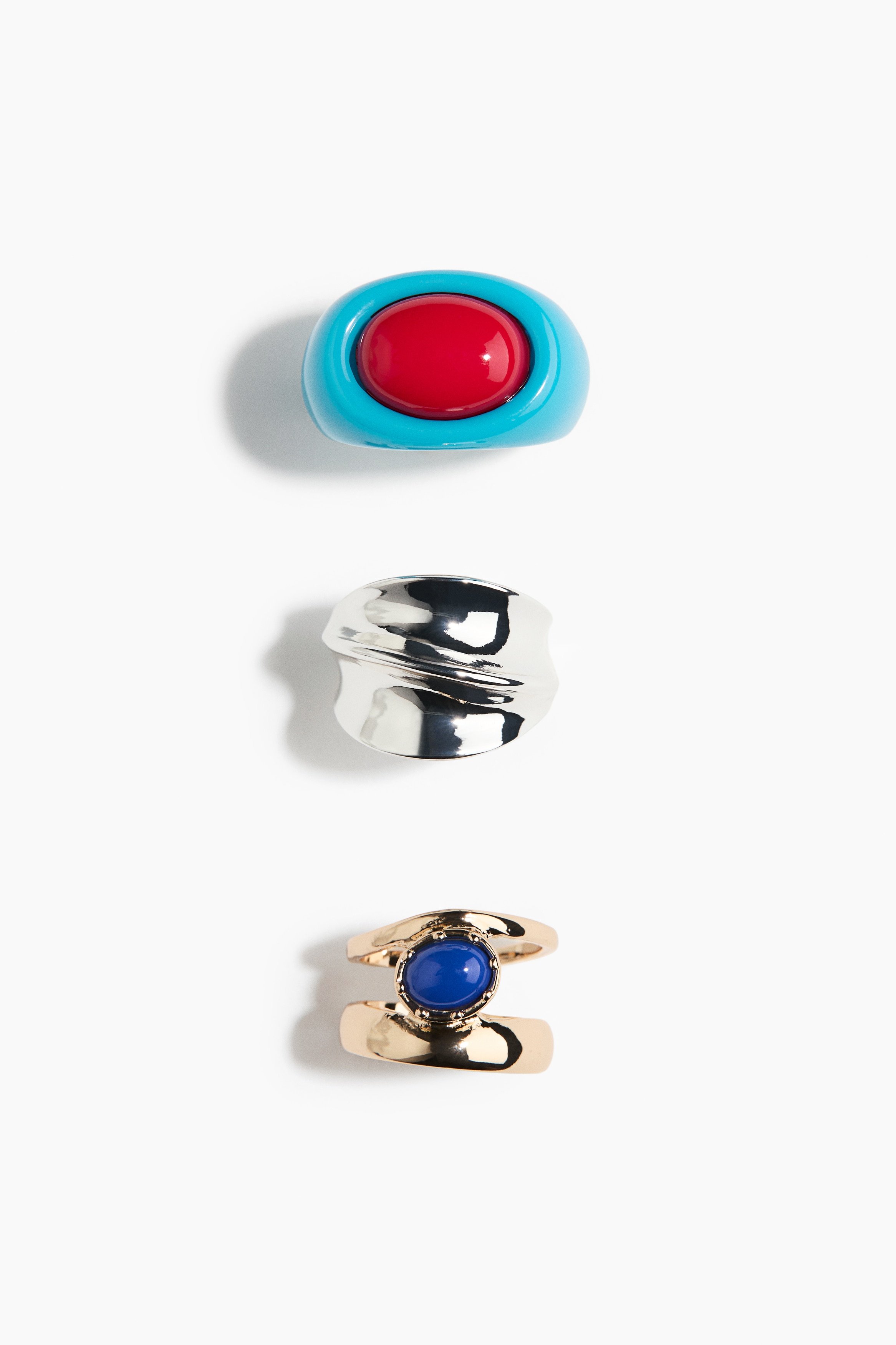 H & M - 3-pack statement rings - Silver