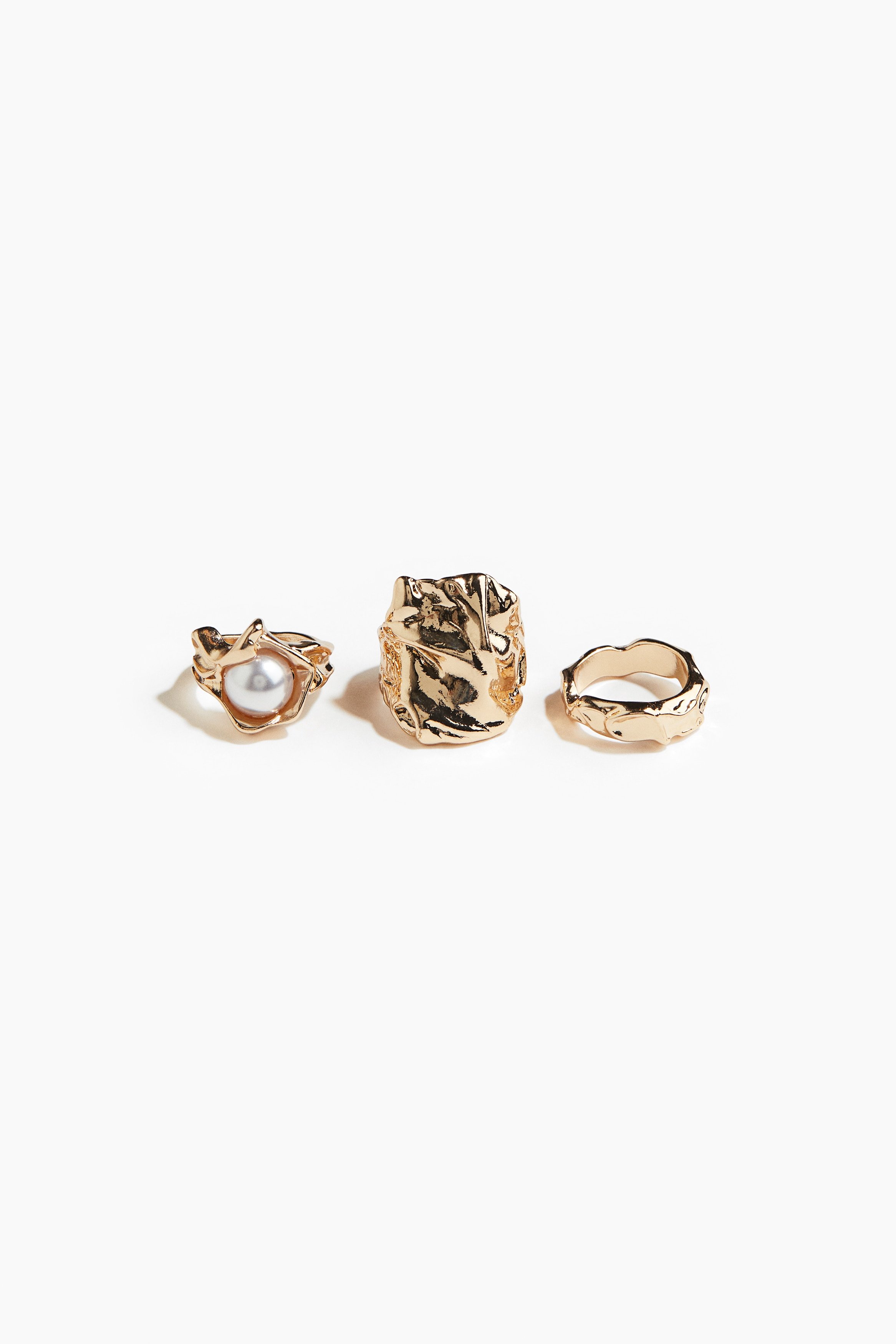 H & M - 3-pack rings - Gold