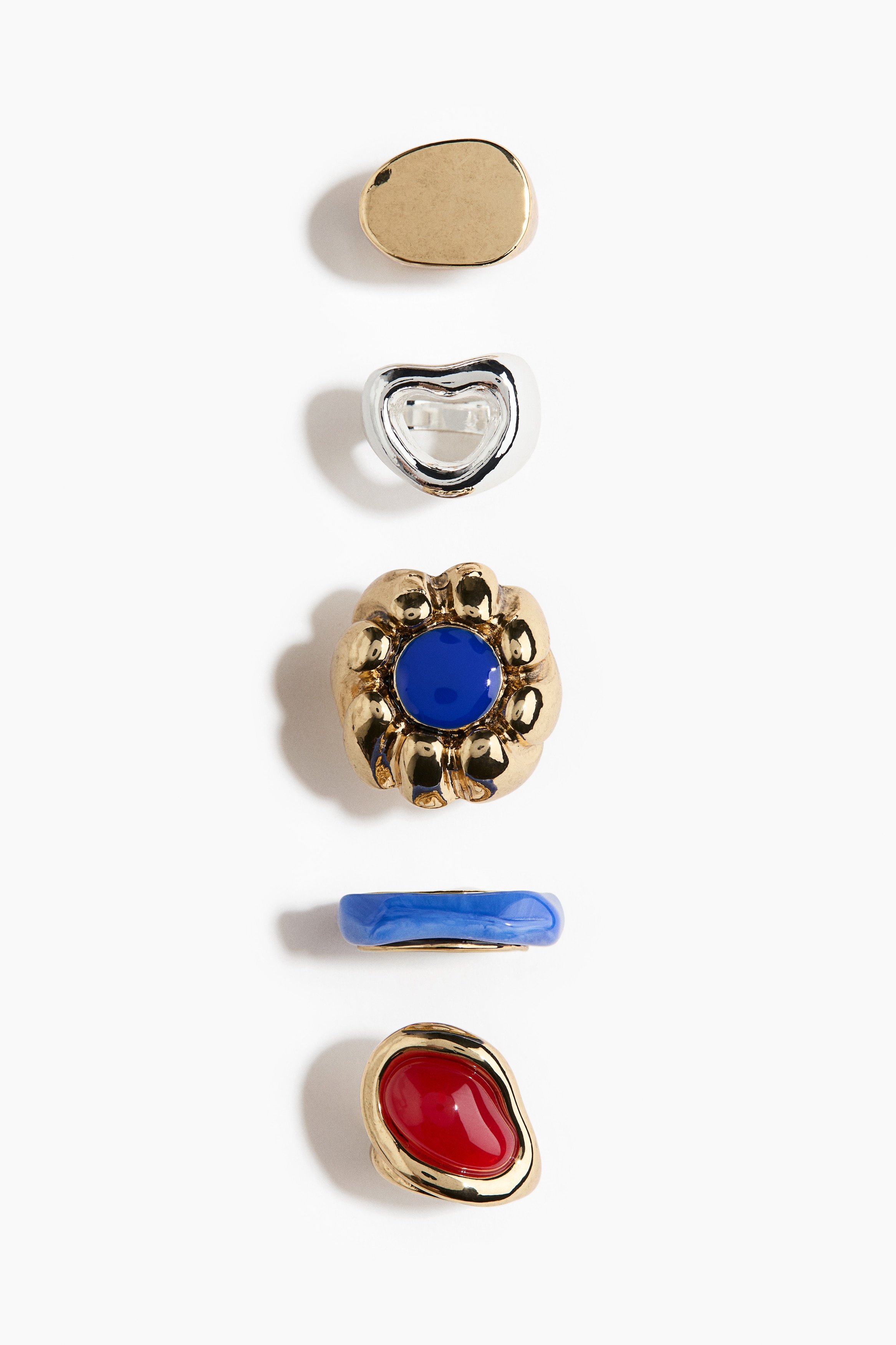H & M - 5-pack statement rings - Gold