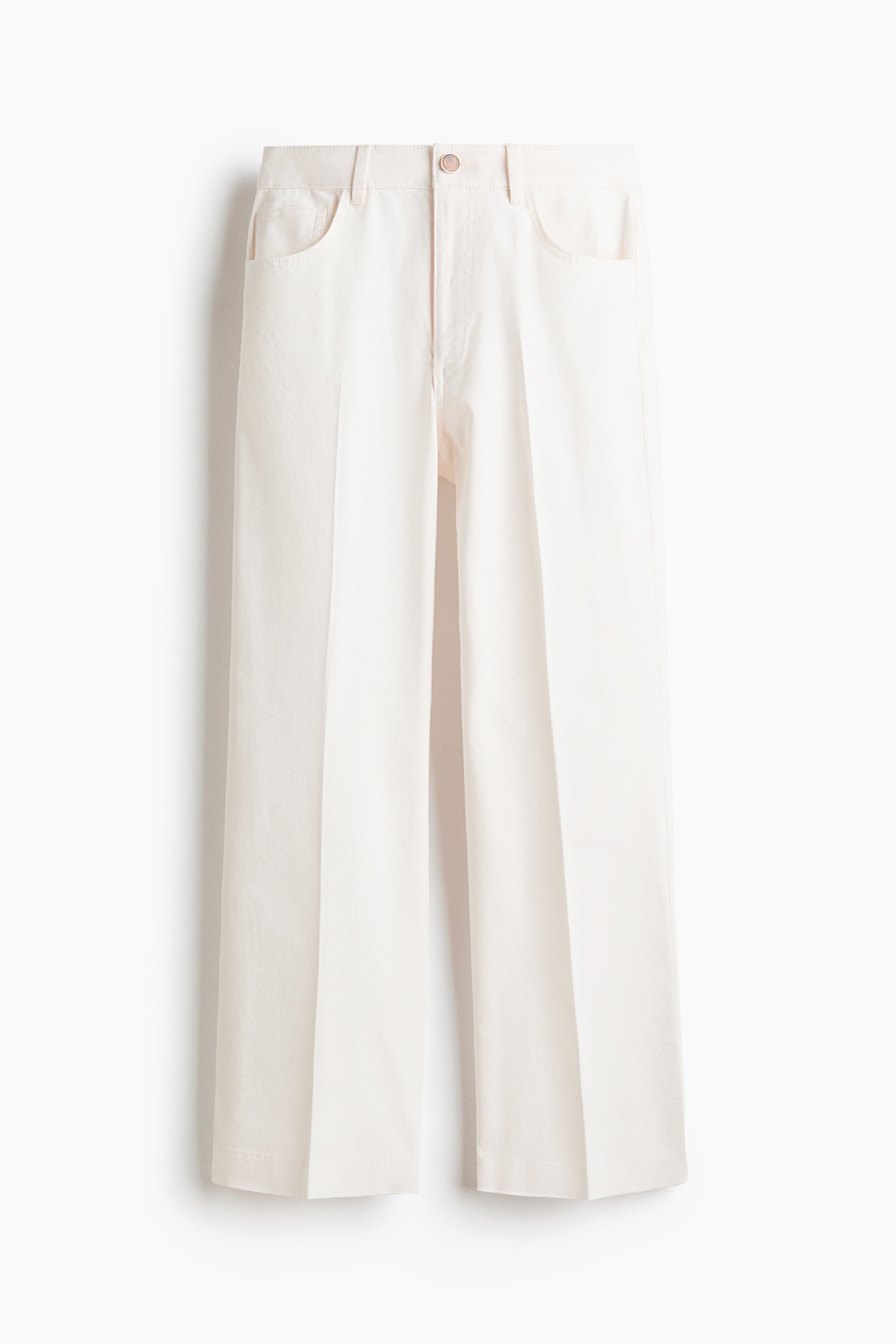 H & M - Bootcut cotton canvas trousers - White