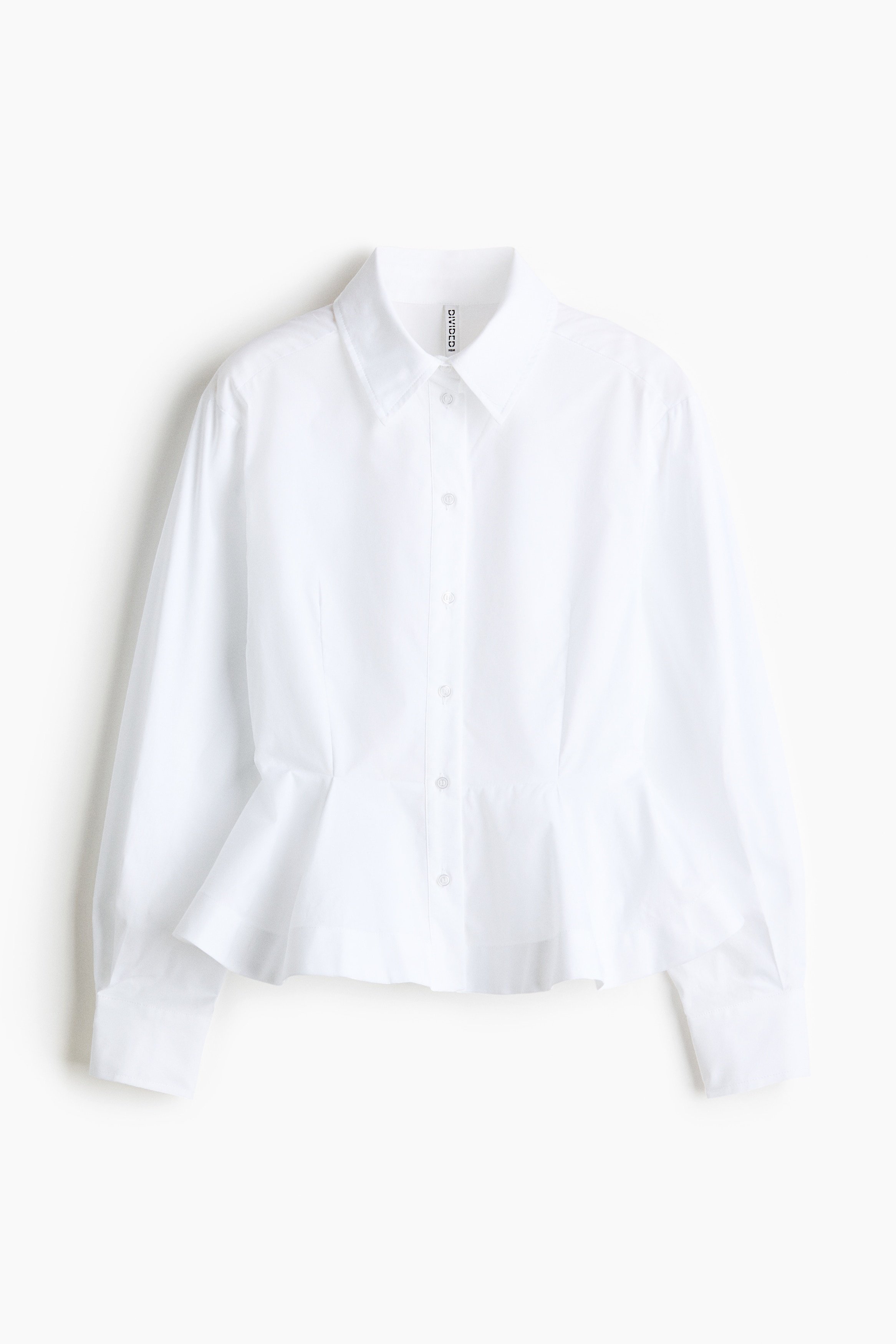 H & M - Poplin peplum shirt - White