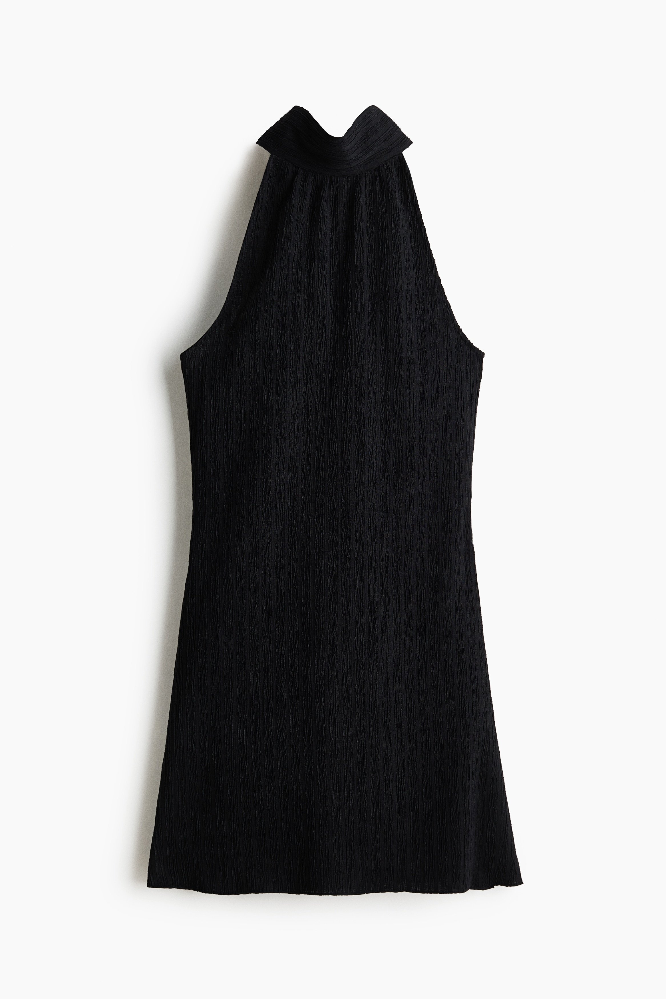H & M - Crinkled halterneck dress - Black