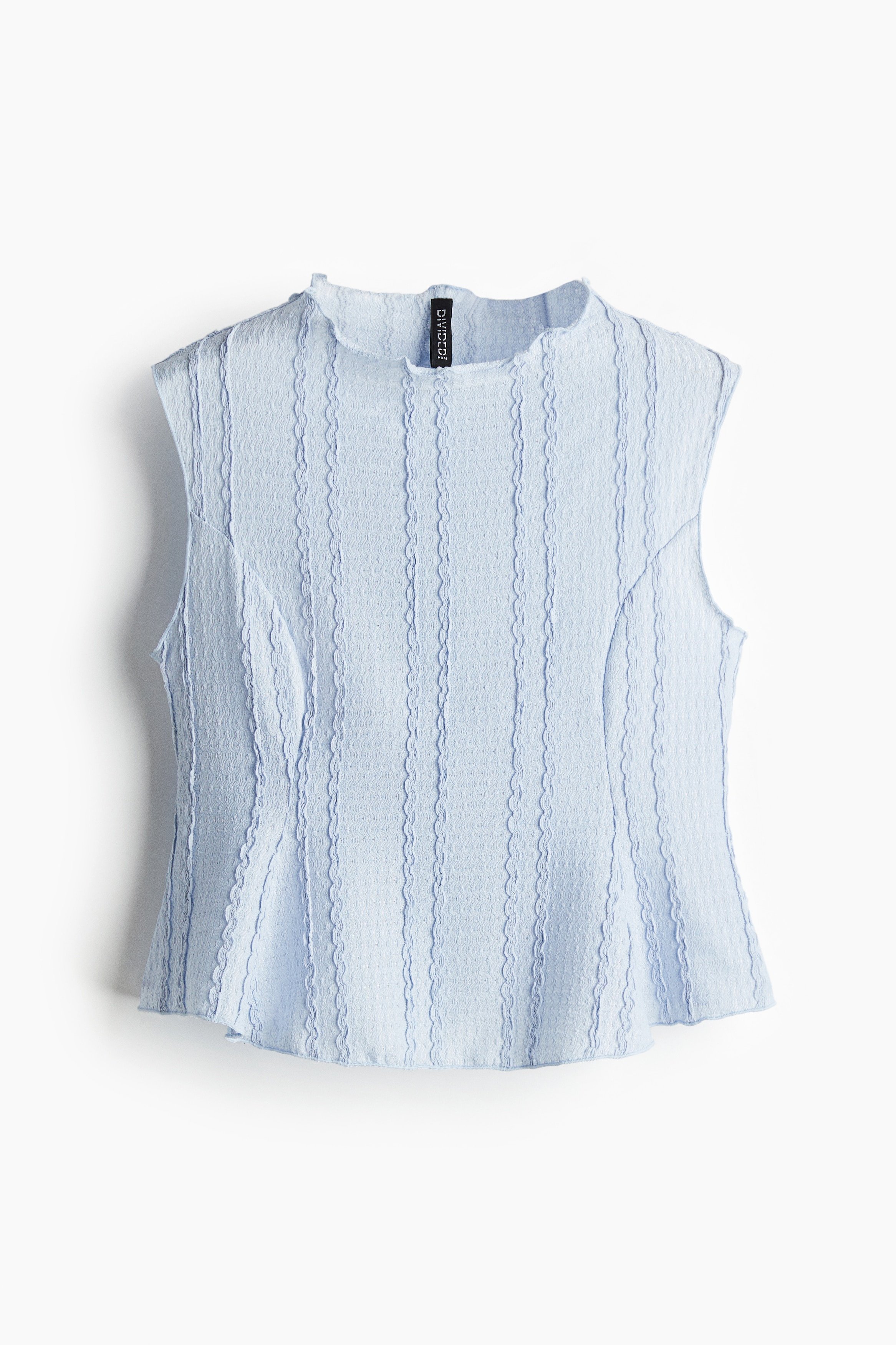 H & M - Textured peplum top - Blue
