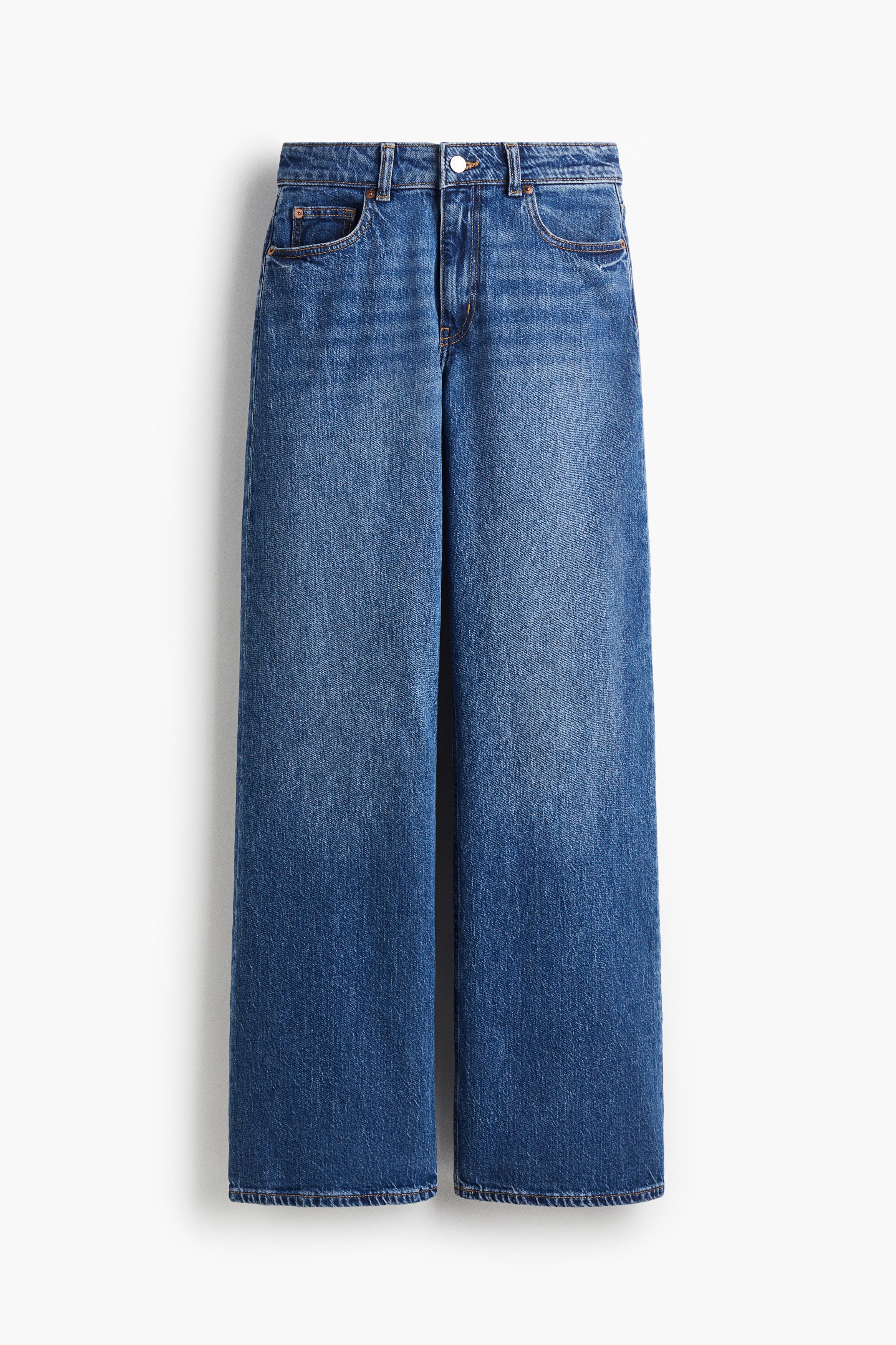 H & M - Wide High Waist Jeans - Blue