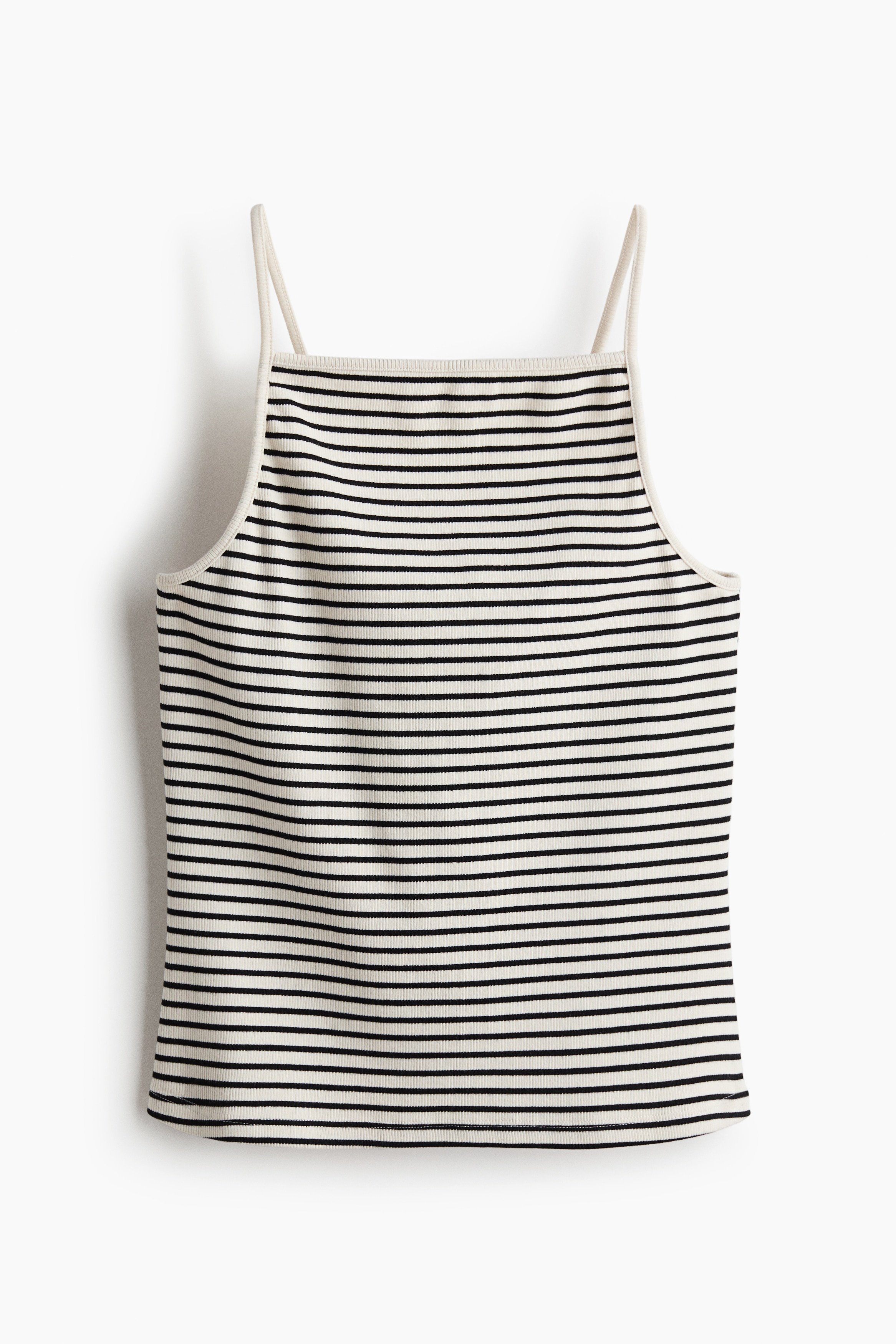 H & M - Ribbed strappy top - Black