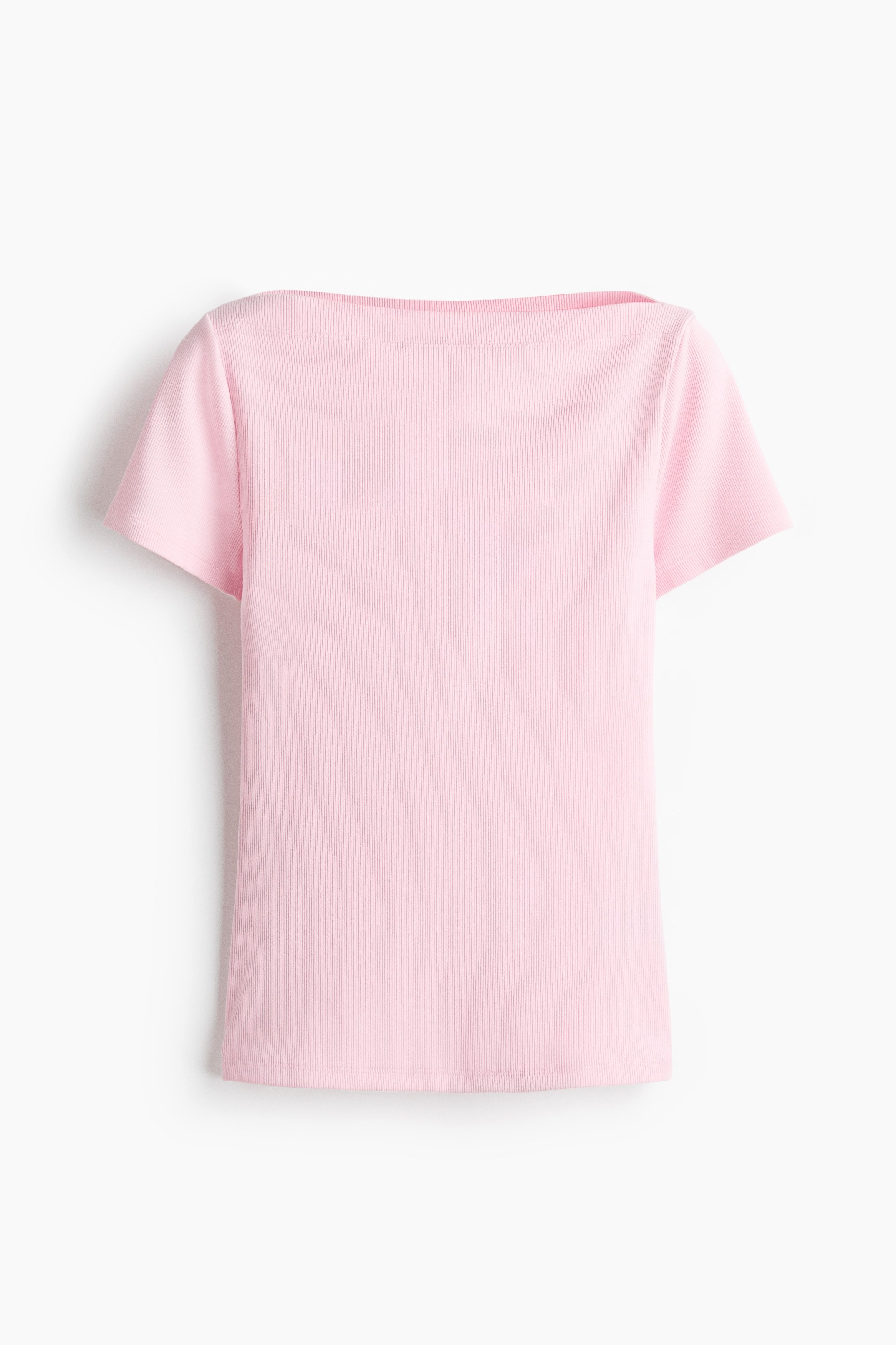 H & M - Boat-neck cotton top - Pink